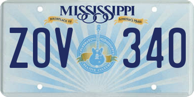 MS license plate ZOV340