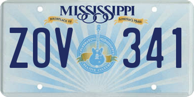 MS license plate ZOV341