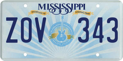 MS license plate ZOV343