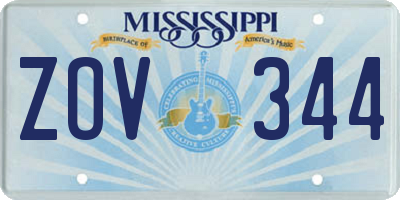 MS license plate ZOV344