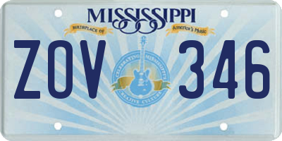 MS license plate ZOV346