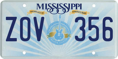 MS license plate ZOV356