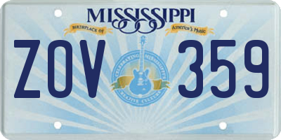 MS license plate ZOV359