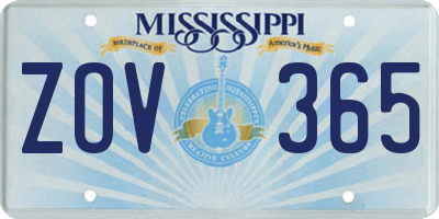 MS license plate ZOV365