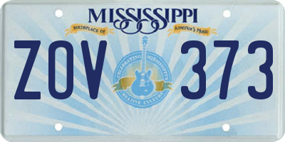 MS license plate ZOV373
