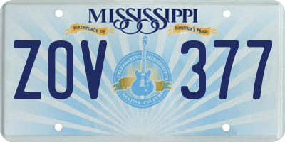 MS license plate ZOV377