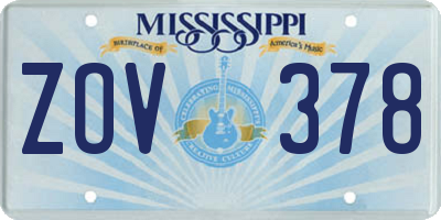 MS license plate ZOV378