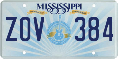 MS license plate ZOV384