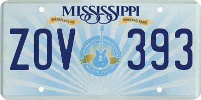 MS license plate ZOV393