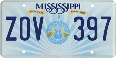 MS license plate ZOV397