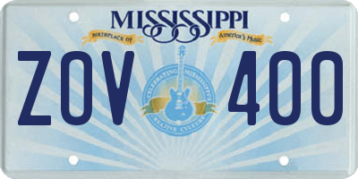 MS license plate ZOV400