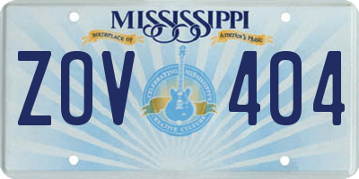 MS license plate ZOV404