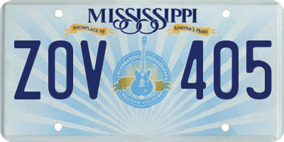 MS license plate ZOV405
