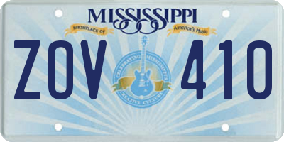 MS license plate ZOV410