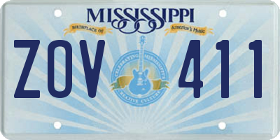 MS license plate ZOV411