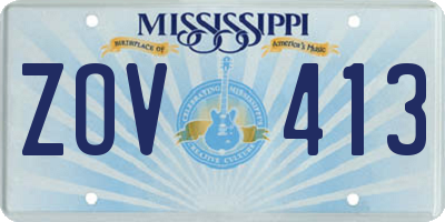 MS license plate ZOV413