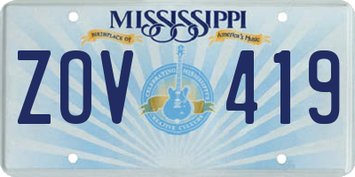 MS license plate ZOV419