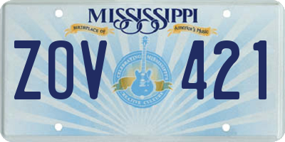 MS license plate ZOV421