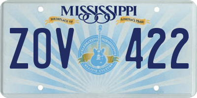 MS license plate ZOV422