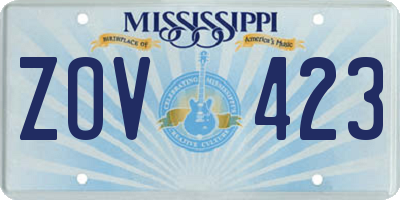 MS license plate ZOV423