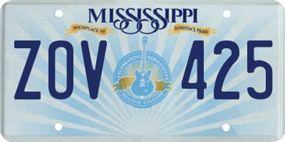 MS license plate ZOV425