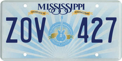 MS license plate ZOV427