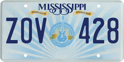 MS license plate ZOV428