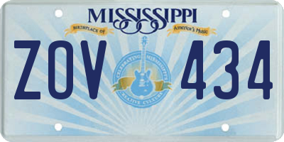 MS license plate ZOV434