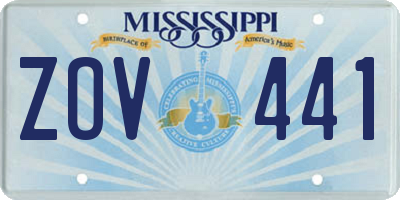 MS license plate ZOV441