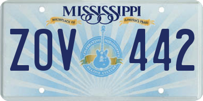 MS license plate ZOV442