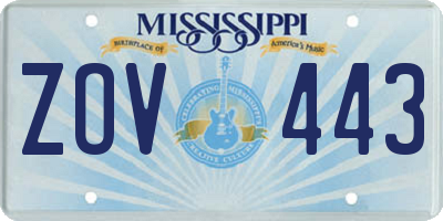 MS license plate ZOV443