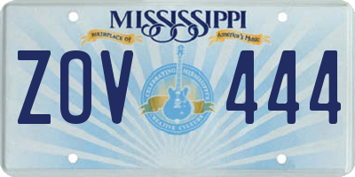 MS license plate ZOV444