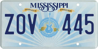 MS license plate ZOV445