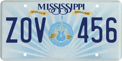 MS license plate ZOV456