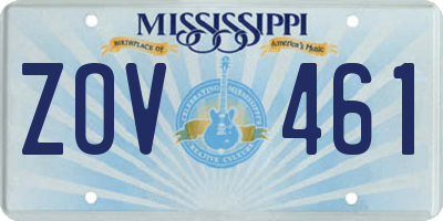 MS license plate ZOV461