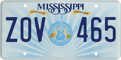 MS license plate ZOV465