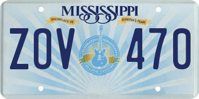MS license plate ZOV470