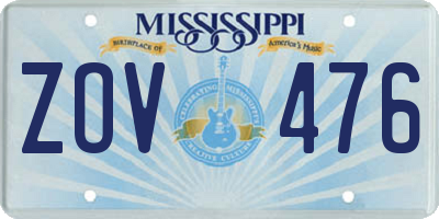 MS license plate ZOV476