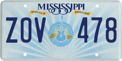 MS license plate ZOV478