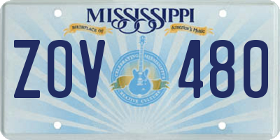 MS license plate ZOV480