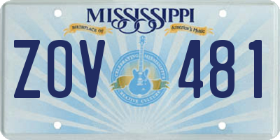 MS license plate ZOV481