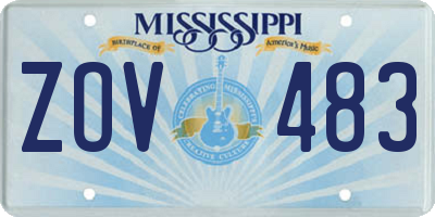 MS license plate ZOV483