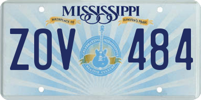 MS license plate ZOV484
