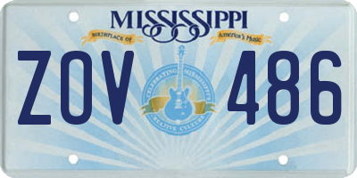 MS license plate ZOV486