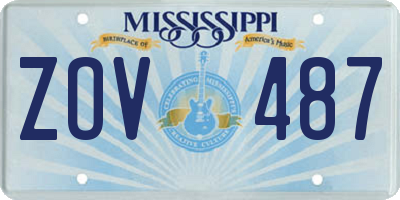 MS license plate ZOV487