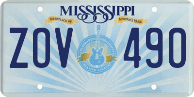 MS license plate ZOV490