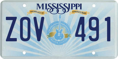MS license plate ZOV491