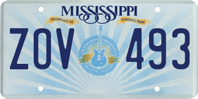 MS license plate ZOV493