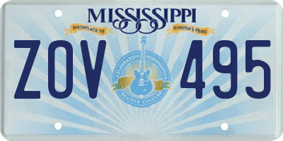 MS license plate ZOV495