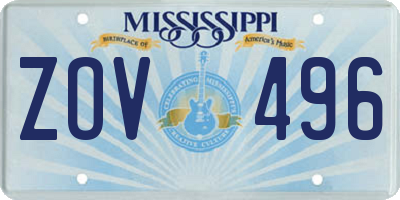 MS license plate ZOV496